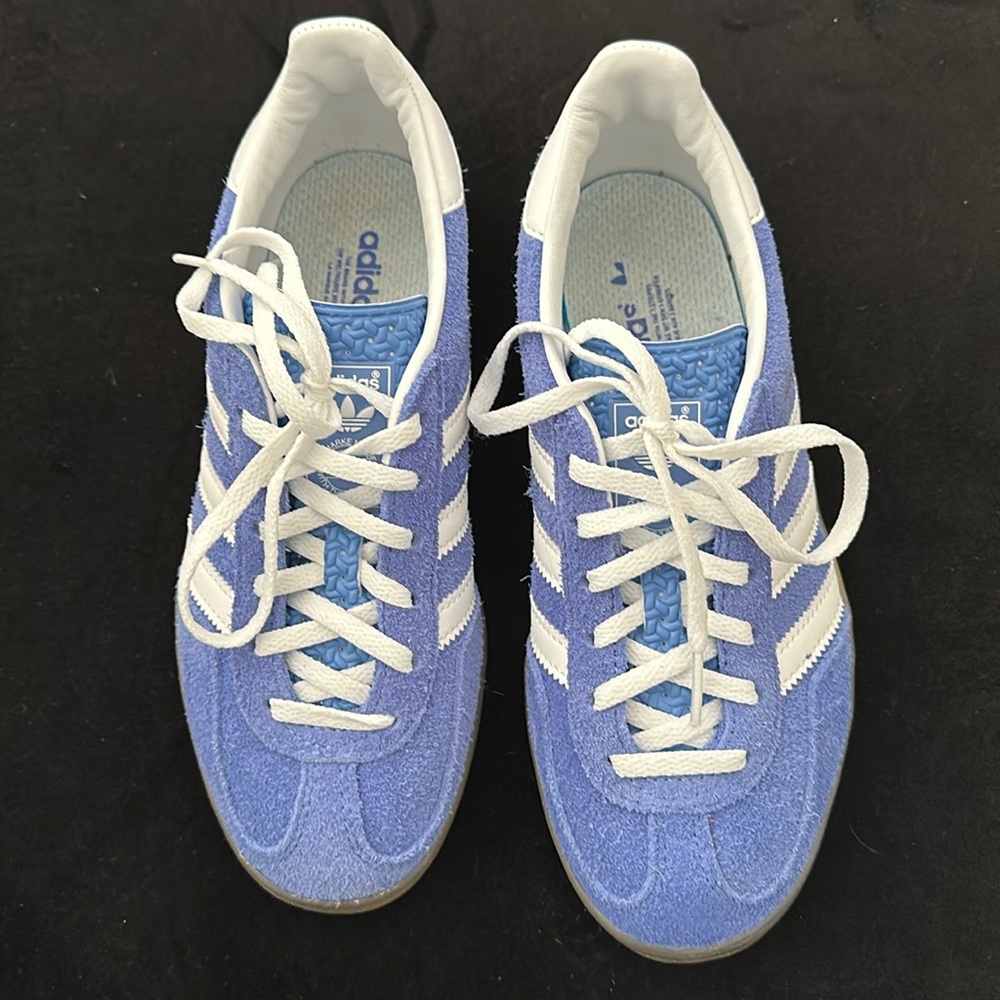 Adidas Gazelle blue suede shoes- fusion blue